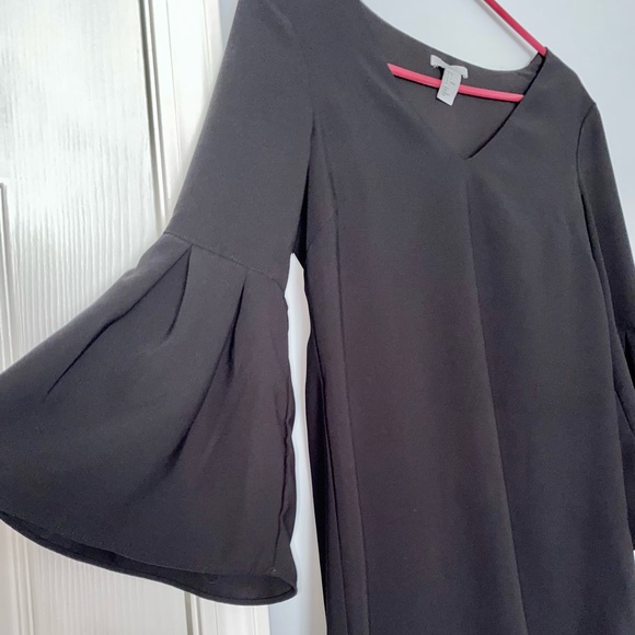 Black Bell Sleeve Dress - Picture 2 of 5